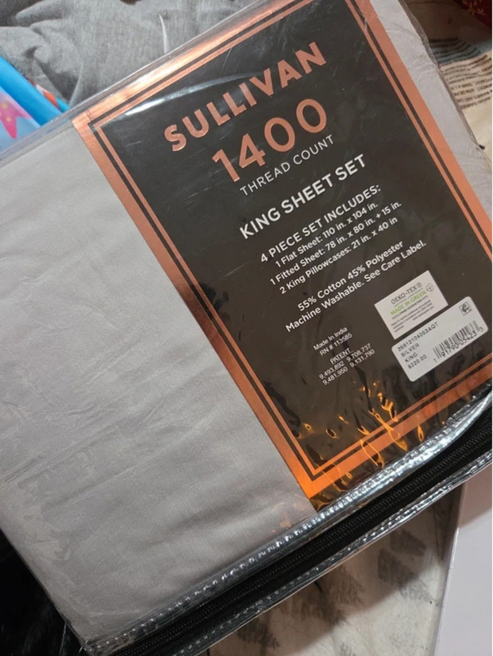 Sullivan fourteen hundred thread count king sheets , four piece